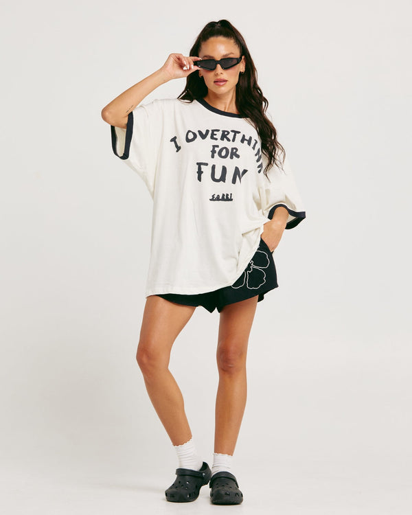The Very Overthinker Oversized Tee-Marshmellow