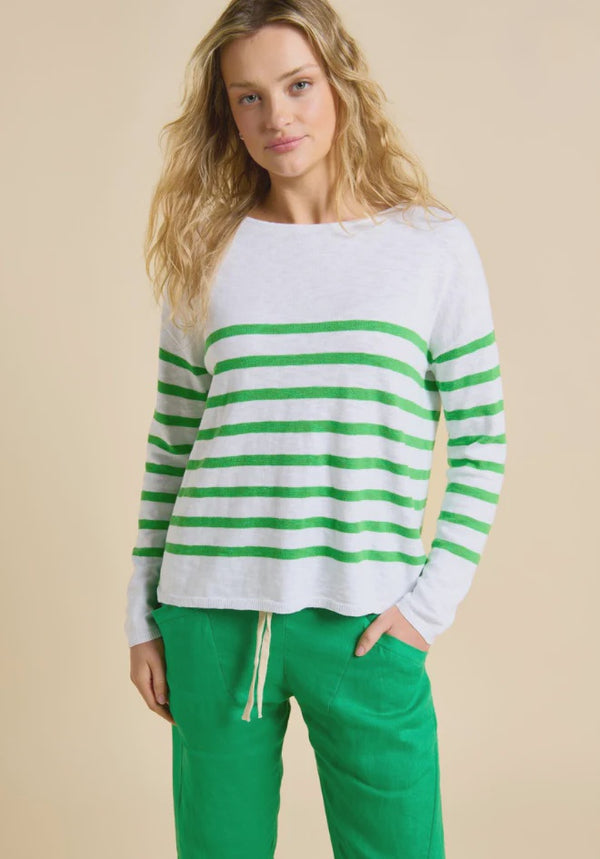 Bobbi Top-Green stripe
