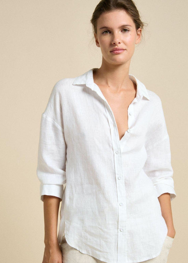Boyfriend Shirt Linen - White