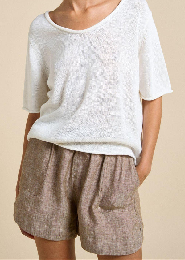 Bondi Linen Shorts-Mocha
