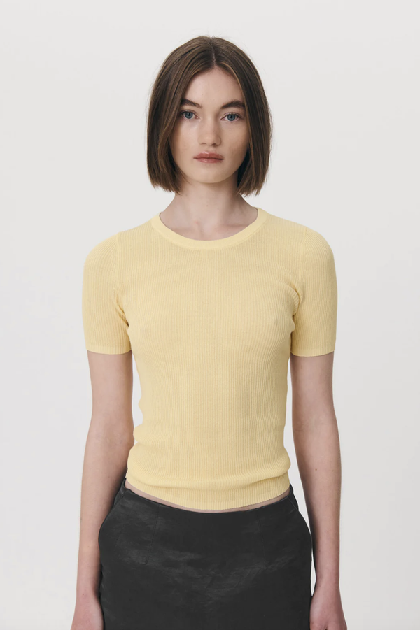 Ribb Knit Tee - Butter