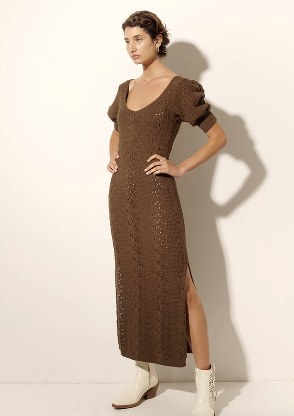 Helena Knit Midi Dress- Cocoa