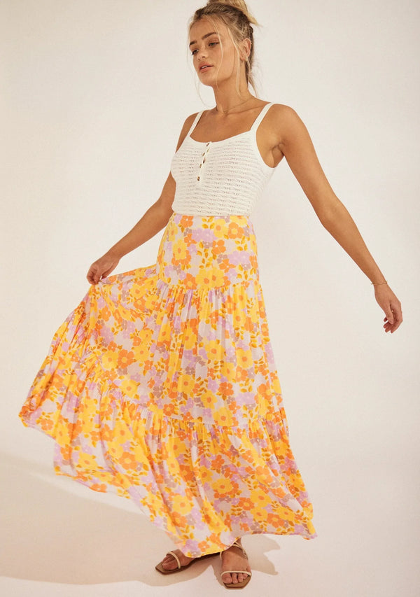 Roxanne Ash Maxi Skirt - Yellow