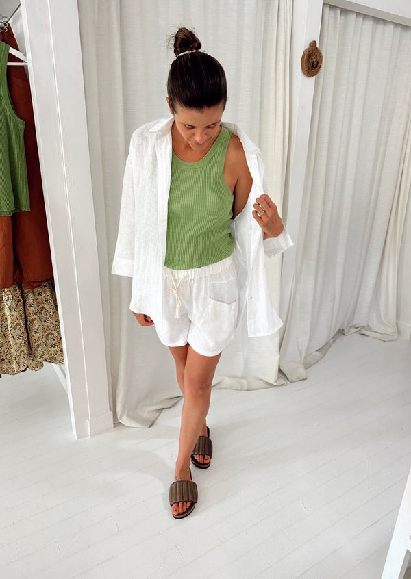 Boyfriend Linen Shirt - White